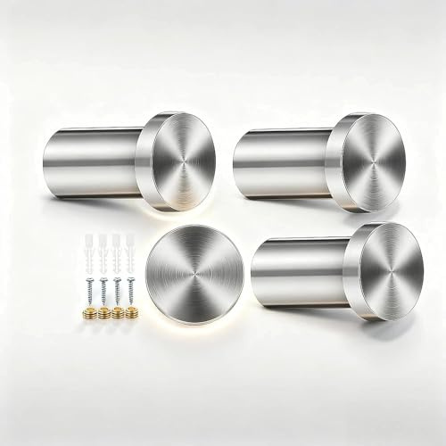 txuzong 4 Piezas Gancho de Pared Acero Inoxidable 36 mm - Colgador Toalla Baño con Tornillos - Perchero Pared Plata para Cocina, Entrada, Baño, WC - Soporte Resistente y Elegante
