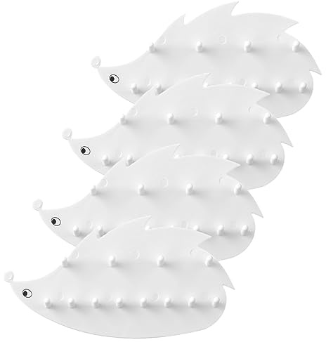 minkissy Porta Gioielli da Parete a Riccio 4 Pezzi in Plastica Bianca