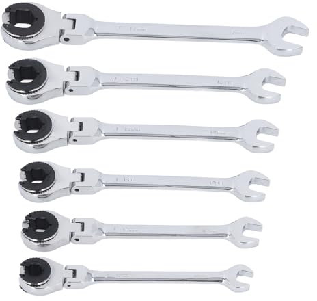 Segrehy Set di chiavi a cricchetto Set metrica Flex Testa aperta 72 Strumenti professionali di attrezzatura per denti per tubi di condizionamento dell'aria e linee freno CR v Acciaio 10