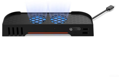 Cooling Fan Dock Station, Console Dock Cooler For Switch 2, Quiet, USB-Powered & 4 Game Card Slotsm, Dual-Fan Cooling System