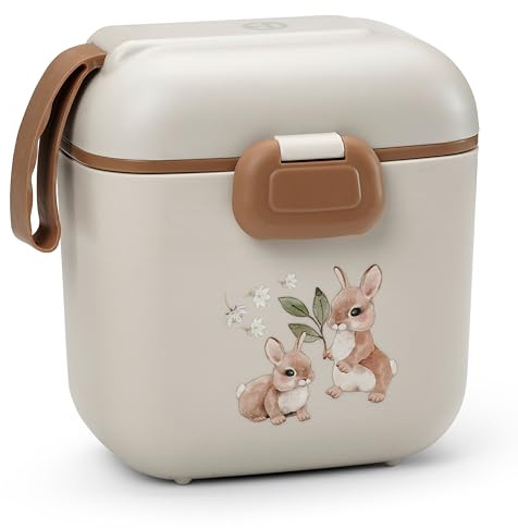Elodie Details Lunch Box per Bambini, Bento Senza BPA con Scomparti e Forchetta | Adatta a Lavastoviglie e Microonde | Contenitore Snack Scuola e Asilo, Design Opaco | 800ml | Bunny Darling