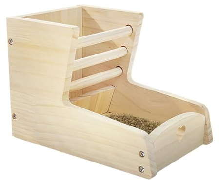 Kaninchen Heuraufe | Futterhalter Für Kleintiere | Kombi Heuraufe Aus Holz Für Kleintiere Wie Meerschweinchen Chinchilla Habitat Nistplatz
