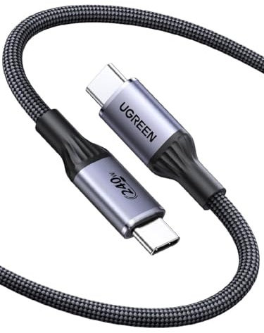 UGREEN Zapix Cable USB C 240W Certificado USB-IF Carga Rápida PD 3.1 (2M) | Tipo C Trenzado Nylon, Compatible con iPad Macbook, iPhone 17 Pro Max Air/16/15, Galaxy S26/S25 Ultra, Pixel 10/9/8, etc.