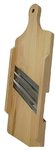 Krauthobel 3 Edelstahl Messer - 43 cm | Holz, Sauerkrauthobel, Kohl Gemüse Reibe (3 Messer - 43 cm)