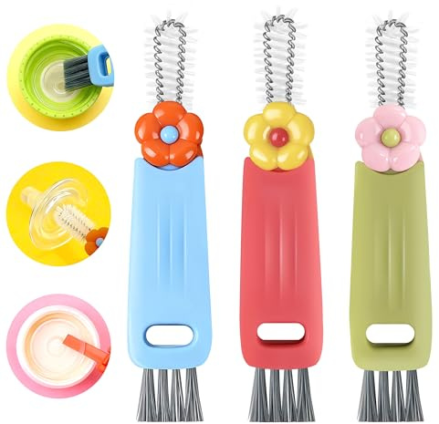 3 in 1 Cup Lid Gap Cleaning Brush, Multifunctional, Portable