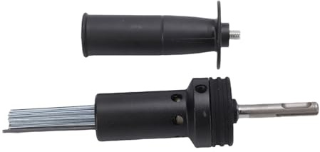 FTVOGUE Adaptateur de Détartreur à Aiguille pour Marteau électrique, Tige Ronde, 2 Fosses, 2 Fentes, Fixation de Détartreur à Aiguille en Acier allié avec Poignée Ergonomique pour