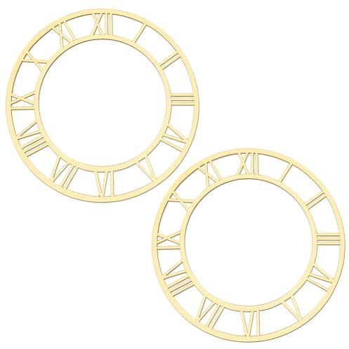 BENECREAT 2 Adesivo Da Parete con Specchio Acrilico, Quadrante Dell'Orologio Da Parete con Numeri Romani Da 250mm per Soggiorno, Hotel, Decorazione Della Casa (Oro)