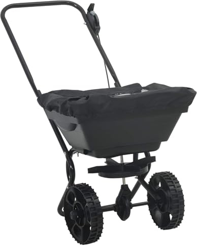 Geecher Spanditore per Semi e Fertilizzante, 82 x 46 x 75 cm, in PVC e Acciaio, con 10 Livelli di Regolazione velocità e Ruote zigrinate, per Giardinaggio Esterno