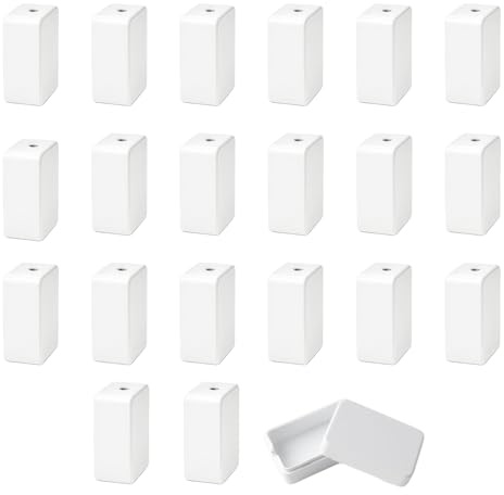 Rusokufo 20-Pack Small Waterproof Junction Boxes 5.5x3.5x2cm White Plastic Cable Enclosures for DIY Electrical Projects & Electronics Accessories