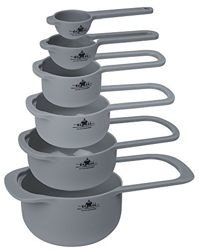 O-ishii MeasureMaster 6-teiliges Messbecher Messlöffel Set aus Kunststoff Measuring Cups für Backen und Kochen | Kunststoff, 6-teiliges Set, Messbecher & Messlöffel, MeasureMaster, für Backen & Kochen, lebensmittelecht, spülmaschinenfest