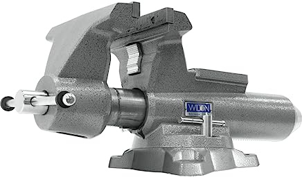 Wilton Mechanics Pro Bench Vise, 10 Jaw(Width-12, Opening-5-1/4) Throat (Model 8100M), gray