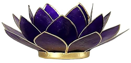 Capiz Lotus Licht violett (7e Chakra) Goldrand - 13.5 cm
