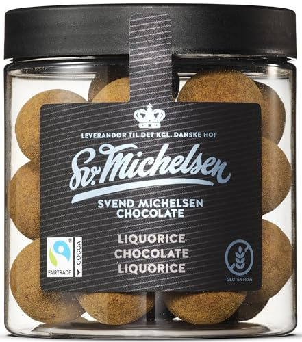 Sv. Michelsen Lakritze – Dänische Lakritz Kugeln mit Lakritz-Schokolade - 150g | Glutenfrei Gourmet Geschenk | Hochwertige Süßigkeiten aus Dänemark