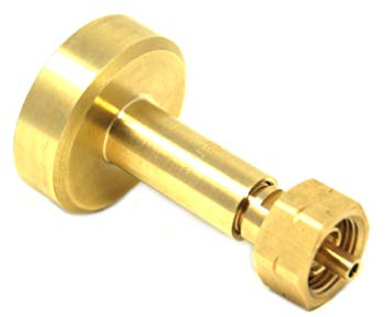 DISH Tankadapter Gasflaschen Befüllen - W21,8 x 1/14 LH Gewinde - Adapter | FR-Shell / EU-Shell Gewinde - Dichtung - französische spanische Gasflaschen - Messing CNC-gedreht - Fülladapter LPG