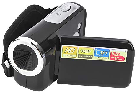 Durable Small Size Digital Camcorder, Kids Video Camera Camcorder Digital Camera Recorder 16X HD Digital Video Camera, TFT LCD Sceen for Running for Cycling