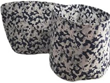 Set, Juego 2 Paneras 20x30 cm, Cestas de Tela para Hogar y Cocina, Cestas Decorativas 20x30 cm para Almacenamiento, Cestos con Estampado Decorativo en Azul 20x30 cm, Gris y Blanco