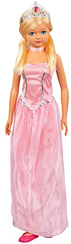COLORBABY Große Puppe, Höhe 105 cm, Prinzessin Puppe, Spielzeug Jungen und Mädchen 3 Jahre, Haar-Puppen, Gelenkpuppen, Spielzeugprinzessinnen, Schuhe Mädchen Prinzessin, Krone Mädchen Prinzessin