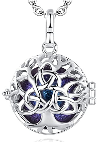 EUDORA Harmony Ball Collier Bola de Grossesse pour Femmes Enceinte, Collier Musique Carillon Bell Celtic Arbre Celtique de la Vie Pendentif de Femmes Maternité Mère bébé Cadeau Original