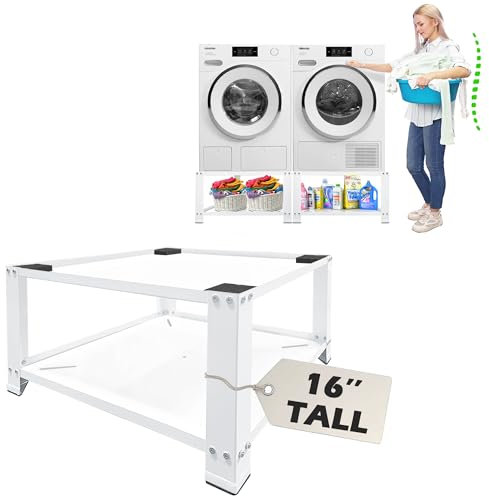 Royxen Laundry Pedestal 16 Height Universal Fit 710lbs Capacity, Washing Machine Base Stand Dryer Base Platform Heavy Duty with 28 Wide (White)