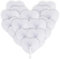 Ventagli Matrimonio Bianchi Pieghevoli a Forma di Cuore in Plastica e Carta, Decorazioni di Nozze Segnaposto Chiesa 48 pz.