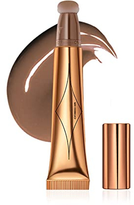 Prreal Contour Beauty Wand, Liquid Face Concealer Pen, Smooth Creamy Matte Finish Liquid Contour Stick with Soft Cushion Applicator, Waterproof Blendable Body Face Contouring Makeup, 0.53 oz (01)