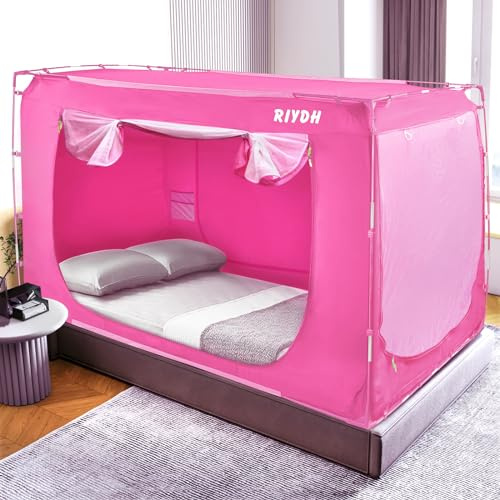 RIYDH Bed Tent Bed Canopy BunkTwin Size Tents for Adult and Kids- Original Design Portable Dream Tent Indoor Sleeping Tents 80% Blackout with 3 Doors Breathable Big Space Tents