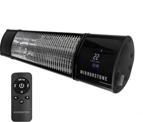 Mirrorstone Athena 2.4KW Short Wave Wifi & Remote Controllable Infrared Bar Heater,Wall Mounted Patio Heater Outdoor, Garden