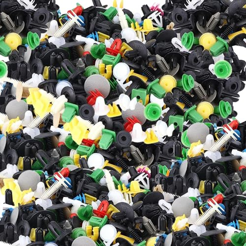 1100 Pcs Rivet Clips Plastique Rivet Plastique Fixation Clips de Retenue de Voiture Fixations Outils Clips de Garniture de Voiture Clips Voiture Universel (1100 pièces)