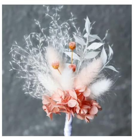 Trockenblumen mit Box - Mini Trockenblumenstrauß für kleine Vasen - Tischdeko und kreative Geldgeschenkverpackung - getrocknete Blumen zum Basteln - Scrapbook Zubehör - Geldgeschenk Hochzeit (Rosa)