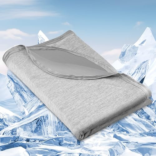 Coperte rinfrescanti per chi soffre il caldo,coperta estiva leggera da 150 * 200 cm con fibre refrigeranti Arc-Chill Q-Max>0,45,doppia faccia 2 in 1 coperta per bambini,coperta da soggiorno divano