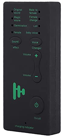 Leopacat Sprachwechsler, Live-Übertragung, Soundkarte, tragbarer Audiokarten-Modulator für Handy, PC, Computer, geeignet für, Online-Gesang, Chat, Änderung, 4 Effekte