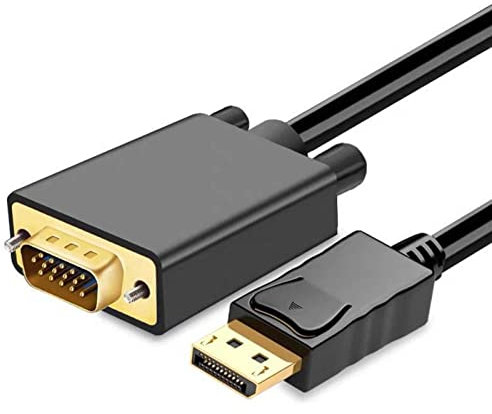 Topyond Cable adaptador DP a VGA 1,8 m Transmisión estable sin pérdidas Cable adaptador DisplayPort a VGA de alta eficiencia