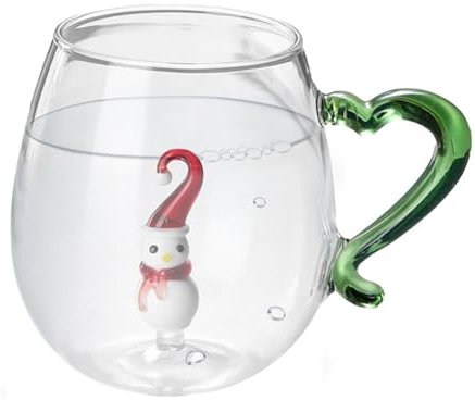 Generisch Weinglas Mit Tier Im Inneren - Weihnachtstasse Mit Tiermotiv Im Glas 400ml - Weihnachtstrinkgläser Mit Handwerklichen Details Und - -Muster Als