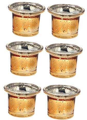 RORPOIR Gefleckte Kerzenbecher Aus Glas 6 Stück Stilvolle Esstischdekoration Für Zuhause