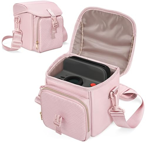 Prokva Sac Bandoulière pour Polaroid, avec Compartiment pour Films, Rose | Compatible avec les Appareils Photo Polaroid Now I-Type / Now+ I-Type / OneStep+ / OneStep 2 VF / Flip / Go