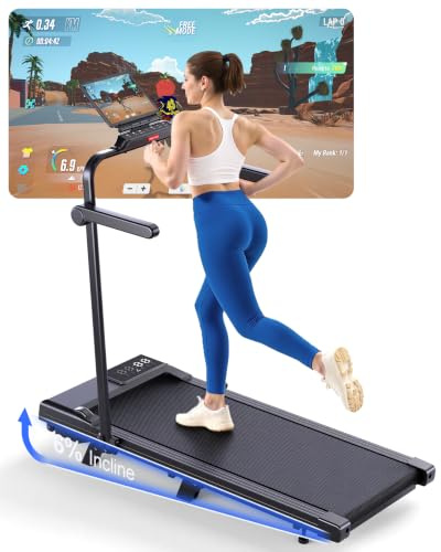 Superun Walking Pad max 159 KG/136 KG, Laufband für Zuhause mit Trainingsmodus, Leise Laufband Schreibtisch mit App und virtuellen Laufstrecken. Vor Ort erlebbar