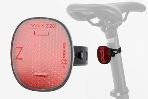 Generisch Fahrrad Rückstrahler Rot StVZO-zugelassen mit Halterung | Für Sattelstütze Ø 22,2–31,8 mm, Hohe Sichtbarkeit, Einfache Montage, Universal für MTB, City- & E-Bikes
