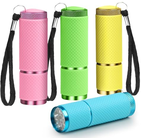 YIWONFU 4 Pack Mini LED Torches White Light – 9 LED Pocket Flashlights for Camping, Emergency Blackout & Everyday Carry, AAA Battery Operated (Not Included)