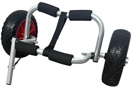 Perfeclan Kajak -Kanu -Trägertransportwagen Float Matten Paddleboard Trolley Anhänger mit luftlosen Reifen Kajakzubehör Aluminiumlegierung