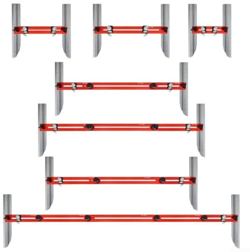 DAZZLEEX Stair Measuring Tool,Aluminum Alloy Adjustable Length Stair Measuring Tool Jig For Stair Treads Compatible With Many Types Of Layout Projects