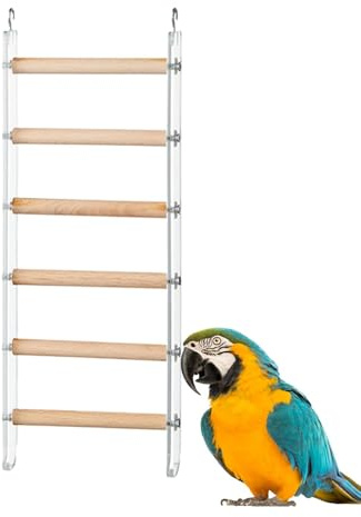 Scala per uccelli per gabbia, scala gabbia per uccelli | Accessori per gabbia che arrampicano posatoi | Scala per esercizi giocattoli da arrampicata con gancio girevole a 360 ° per pappagallini