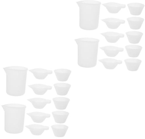 SHINEOFI 2 Set Misurino in silicone ciotole per mescolare tazza di miscelazione epossidica misurino cucina misurino con scala misurini accessorio di misurazione fai da te Riutilizzabile
