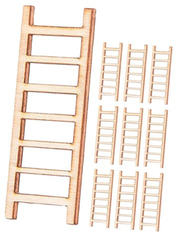 SUPVOX 10pcs Mini Wooden Ladders Doll House Mini Ladders Micro Landscape Ornaments for Dollhouse Decor Photography Props Accessories