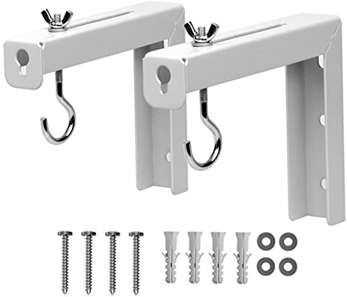 KOMBIUDA Projector Support Brackets Screen 2pcs Ceiling in Universal Mount Metal White Easy Install with Stable for Home Movie Projection