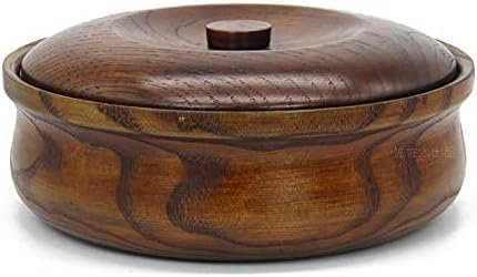 Insalatiera in Legno con Coperchio Ciotola in Legno di Acacia Piatto di Frutta Secca Piatto di Frutta Soggiorno Sck Candy Bowl, 19 * 7.2CM