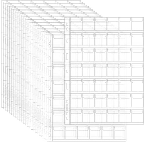 Uncle Paul Feuilles de Collection de Monnaies 1050 Poches – 25 Feuilles, 42 Grilles/Feuille PVC sans Acide, Parfaites pour 1 Pence Britannique, 1 Cent Euro, Penny américain CS0302542