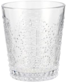 H&H Set 6 Bicchieri Garden in Vetro Lavorato Trasparente 35 cl – Eleganti, Resistenti e Lavabili in Lavastoviglie