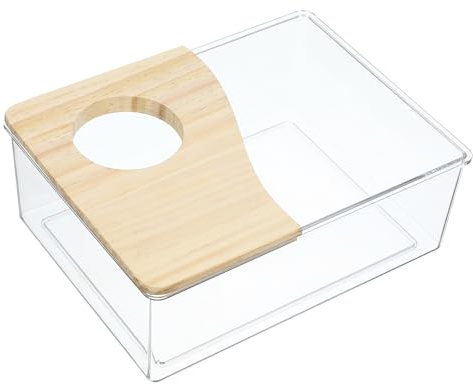 TEHAUX Hamster Sandbad Box aus Klarem Acryl Kleine Haustier Toilette und Duschraum Transparentes Sandbad für Hamster Meerschweinchen und Kleine Tiere Kompakt Leicht zu Reinigen