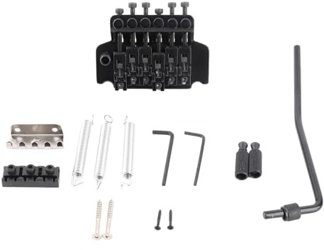 Système de pont tremolo avec double stabilisateur à ressort oscillant pour guitare électrique, kit de mise à niveau du vibrato pour un glissement de tonalité fluide et une stabilit (Noire)