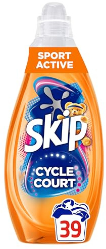 Skip Lessive Liquide Cycle Court Intensité Max Sport Active, 39 Lavages | Élimine les odeurs de transpiration en lavage en machine, technologie Pro-S pour une efficacité en cycle court